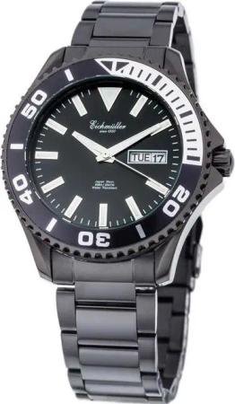 Eichmüller Taucheruhr Herrenuhr, Edelstahlarmband, Wasserdicht bis 20 ATM, Schwarz, 3470-03, Ø 41 mm