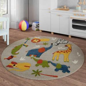 SMART KIDS Kinderteppich "Benny & Friends", rund, 10 mm Höhe, Moderner Spielteppich, strapazierfähig, pflegeleicht, Konturenschnitt