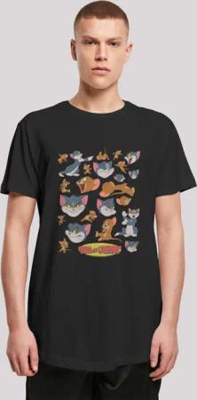 F4NT4STIC T-Shirt "Long Cut T-Shirt Tom and Jerry TV Serie Many Faces", Herren,Premium Merch,Lang,Longshirt,Bedruckt
