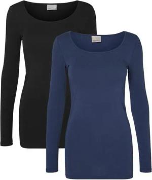 Vero Moda T-Shirt (2-tlg) VMMAXI MY LS SOFT LONG U-NECK NOOS
