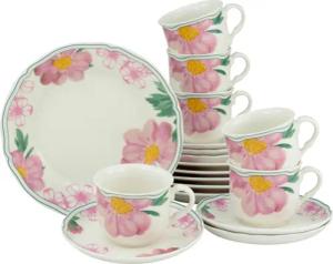 CreaTable Kaffeeservice Alba Rose multicolor Porzellan 18 tlg.