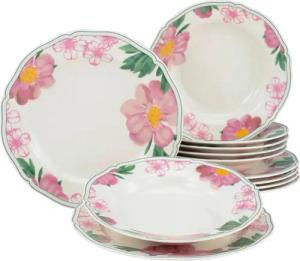 CreaTable Tafelservice Alba Rose multicolor Porzellan 12 tlg.