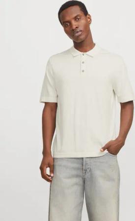 Jack & Jones Kurzarmpullover "JJEEMIL KNIT RELAXED POLO SS SN", mit Polo Kragen