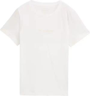 TOM TAILOR Damen T-Shirt mit Logo-Stickerei, weiß, Uni, Gr. XXL