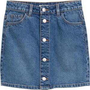TOM TAILOR Mädchen Mini-Jeansrock mit Knopfleiste, blau, Uni, Gr. 164