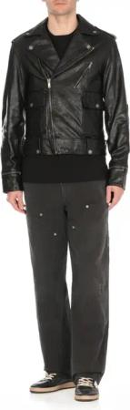 Golden Goose - Black Norwood Chiodo Leather Jacket - Größe 46 - schwarz