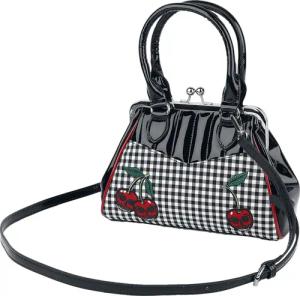 Banned Retro Handtasche - Rockabilly Cherry - für Damen - schwarz/rot/weiß