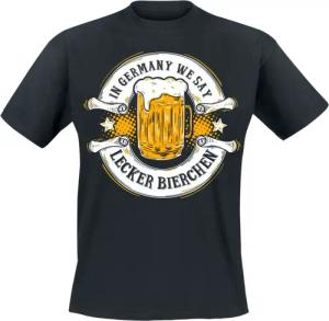 Funshirt T-Shirt - In Germany we say - Lecker Bierchen - M bis 3XL - für Männer - Größe M - schwarz