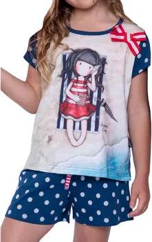 Admas Pyjamas/ Nachthemden Pyjamashorts t-shirt Summer Days Santoro navy