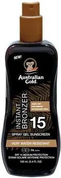 Australian Gold  Sonnenschutz & Sonnenpflege Sunscreen Spf15 Spray Gel With Instant Bronzer