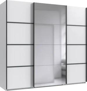 Wimex Schwebetürenschrank "Jork Kleiderschrank mit Spiegel, schwarze Metallgriffe", Schrank in verschiedenen Größen und Innenausstattungsvarianten