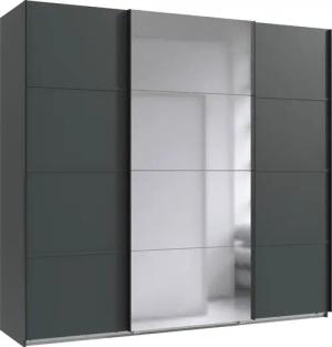 Wimex Schwebetürenschrank "Jork Kleiderschrank mit Spiegel, schwarze Metallgriffe", Schrank in verschiedenen Größen und Innenausstattungsvarianten