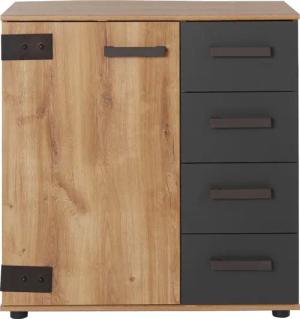 Wimex Kombikommode "Malmoe, Schrank mit 1 Tür und 4 Schubladen, Made in Germany", im rusikalen look, Industrial Design, 81x41x83cm