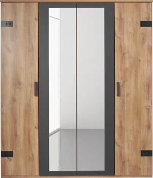 Wimex Drehtürenschrank "Malmö, Kleiderschrank mit Spiegel, Made in Germany", im Industrial Look, 180 oder 225cm breit