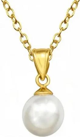 ALEXANDER YORK Kette mit Anhänger PERLE in Gold, 2-tlg., 925 Sterling Silber