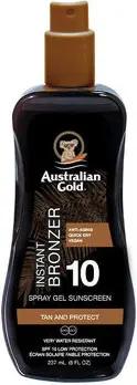 Australian Gold  Sonnenschutz & Sonnenpflege Sunscreen Spf10 Spray Gel With Instant Bronzer
