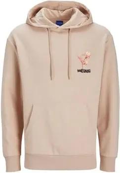 Jack & Jones Sweatshirt 12256165 JORGAMES SWEAT HOOD-RUGBT TAN