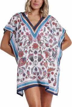Admas Pareo Strandkaftan White Paisley