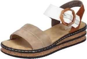 Rieker Sandalen Sandaletten ,camel/offwhite/-gold/caye 62964-90