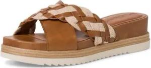 Tamaris Clogs Pantoletten Woms Slides COGNAC/WOVEN 1-1-27202-20/357 357-357