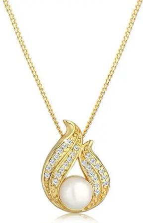 Elli DIAMONDS Kette mit Anhänger Diamanten Weiß Brillantschliff (0.13 ct) 585 Gelbgold