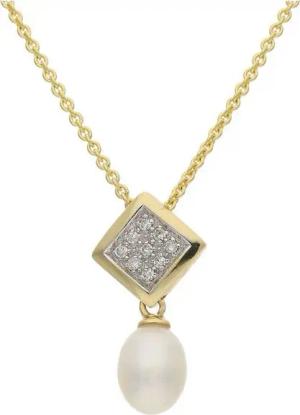 JuwelmaLux Kettenanhänger JuwelmaLux Anhänger 585/000 (14 Karat) Gold Akoya Zuchtperle mit Brill (1-tlg), Schmuckanhänger