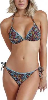 Admas Bikini Zweiteiliges Set Bikini Triangel Push-up Ethnic Feathers