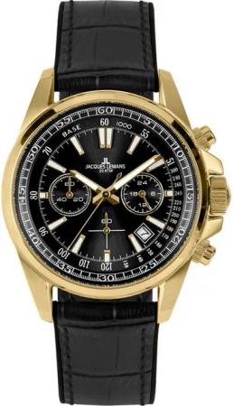 Jacques Lemans Chronograph Jacques Lemans Herren-Uhren Analog Quarz, Klassikuhr