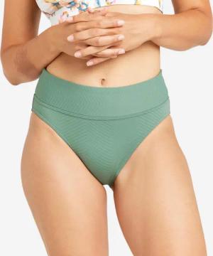 Bikini-Hose Damen hoher Taillenbund - Nora khaki
