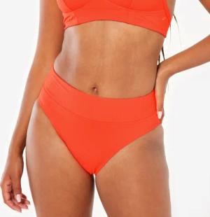 Bikini-Hose Damen hoher Bund strukturiert Nora neonorange