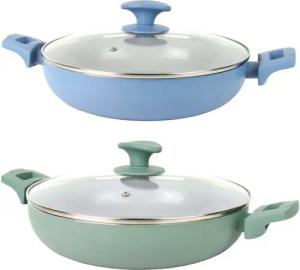 Michelino Servierpfanne XL inkl. Glasdeckel Ø 28cm, Material: Gehärtete Aluminiumlegierung, für alle Herdarten auch Induktion