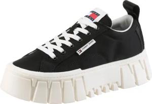 Tommy Jeans Plateausneaker "TJW FLATFORM SNEAKER NYLON", Freizeitschuh, Halbschuh, Schnürschuh mit markanter Plateausohle