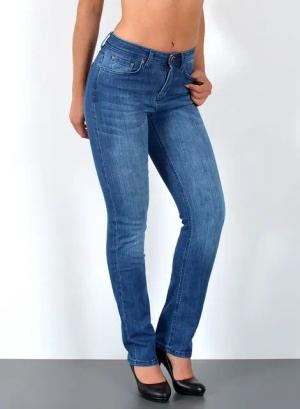 ESRA Straight-Jeans Damen Jeans Gerade hohe Leibhöhe Stretch-Jeans Damen Regular Fit G4 High Waist Jeans Damen Straight Hose Regular Jeans bis Große Größe