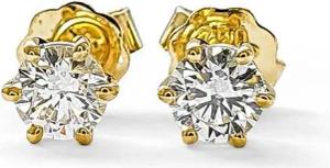 Webgoldschmied Paar Ohrstecker Diamant Ohrstecker 750 Gold mit 2 Diamanten Brillanten 0,60 F/IF, 750 Gelbgold