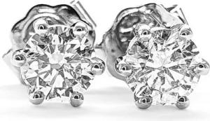 Webgoldschmied Paar Ohrstecker Diamant Ohrstecker 750 Weißgold mit 2 Diamanten Brillanten 0,50 F/IF, 750 Weißgold