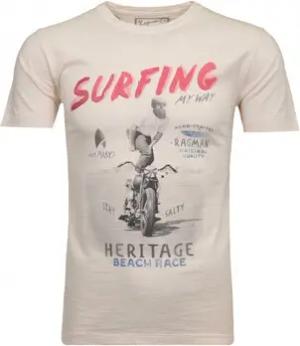 Ragman T-Shirt Shirt Rundhals-T-Shirt aus Baumwolle mit Print