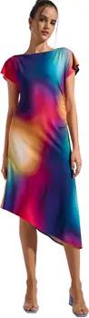 Lisca  Kleider Asymmetrisches Sommerkleid mit kurzen Ärmeln Olympia
