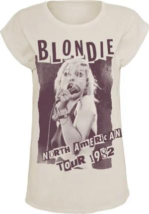 Blondie T-Shirt - North American Tour 1982 - S bis XXL - für Damen - Größe S - altweiß  - Lizenziertes Merchandise!