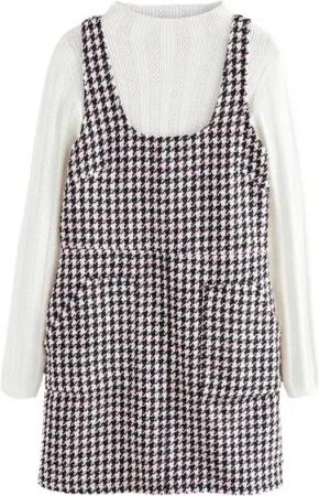 Next Strickkleid Minikleid Trägerkleid aus Strick mit Vordertasche (1-tlg)