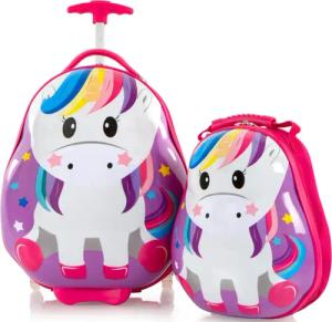 Heys Kinderkoffer "Travel Tots, 46 cm, Einhorn", (Set, 2 St.), 2 Rollen, Heys x Joachim Llambi Kindertrolley Kinder Reisegepäck