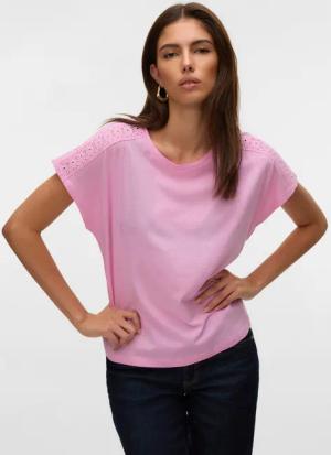 Vero Moda Kurzarmshirt "VMEMMY SS LACE TAPE TOP JRS GA NOOS"