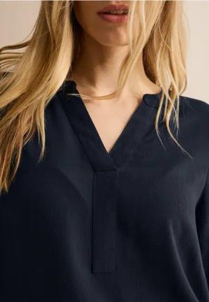Cecil Damen Bluse in Unifarbe in Blau, Gr: XS