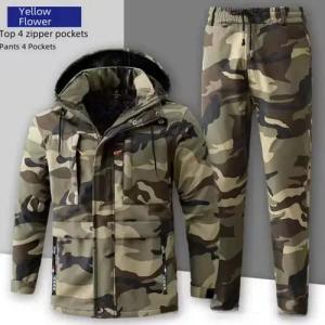 TopGekauft Freizeitanzug Verdickter Camouflage-Arbeitsanzug Herren: Warm, Fleece, Verschleiß