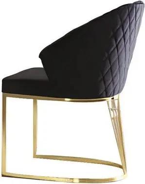 JVmoebel Esszimmerstuhl Polsterstuhl Esszimmerstuhl Holzstuhl Küchenstuhl Schwarz Modern Gold (1 St), Made in Europa