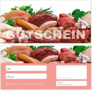 LYSCO Geschenkkarte Geschenkgutscheine Gutschein Fleisch Wurst Metzger (Wurst-677), Frische Zubereitung Handarbeit Grillen