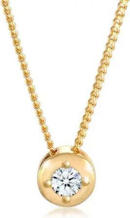 Elli DIAMONDS Kette mit Anhänger Diamant 0.11ct. Solitär Klassik Glanz 925 Silber