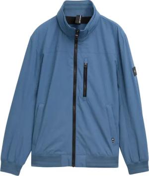 TOM TAILOR Herren Blouson Jacke mit Kapuze im Stehkragen, blau, Uni, Gr. M
