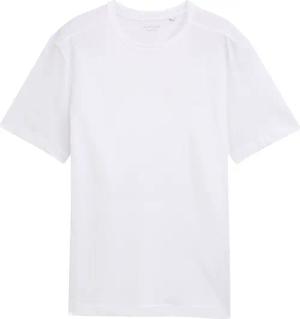 TOM TAILOR Herren Basic T-Shirt aus Baumwolle, weiß, Uni, Gr. L