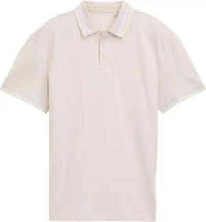 TOM TAILOR Herren Piqué Poloshirt mit Stretch, beige, Uni, Gr. L