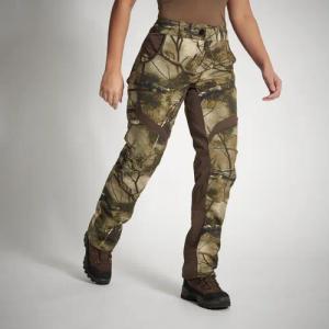 Jagdhose 500 Damen geräuscharm atmungsaktiv Camouflage